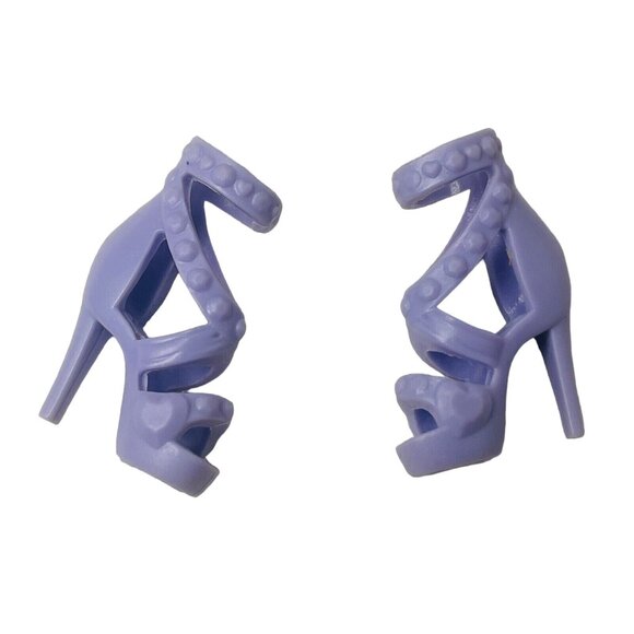 Pop Star Purple Barbie Doll Heel Open Toe Stappy Slip on Shoes - Picture 2 of 9